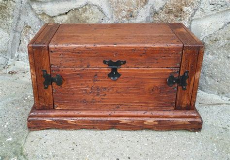 Wood Box With Metal Handle Set 